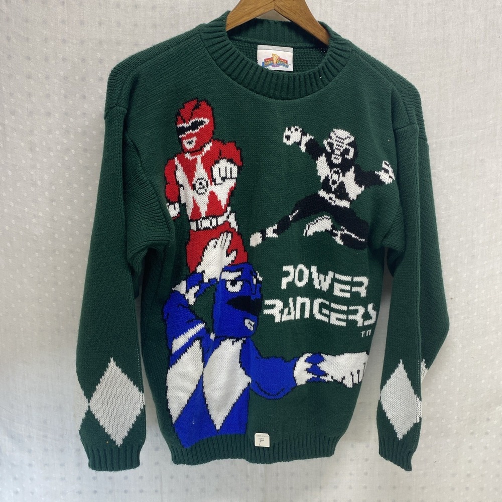 Vintage‎ Mighty Morphing Power Rangers Sweater Made in USA Sz Youth L